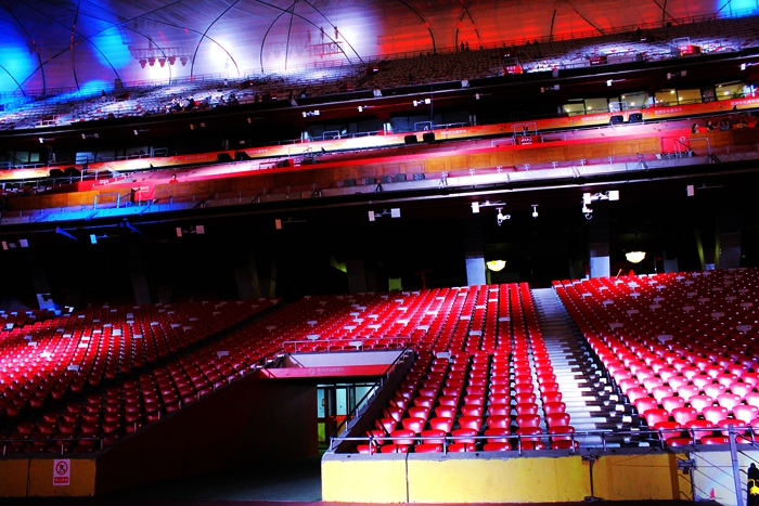 国家奥体中心灯光秀,鸟巢朝阳灯光节