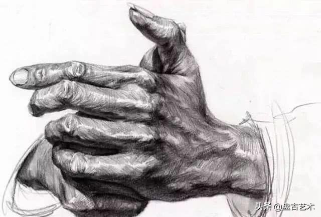 怎样画素描带手半身像才有美感——盘古文化艺术