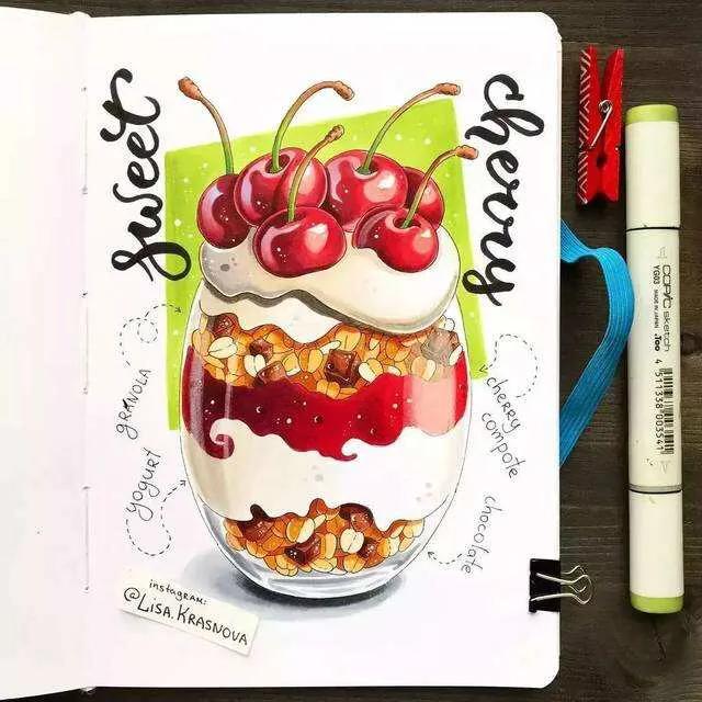 美食画法日式马克笔,马克笔手绘美食画教程