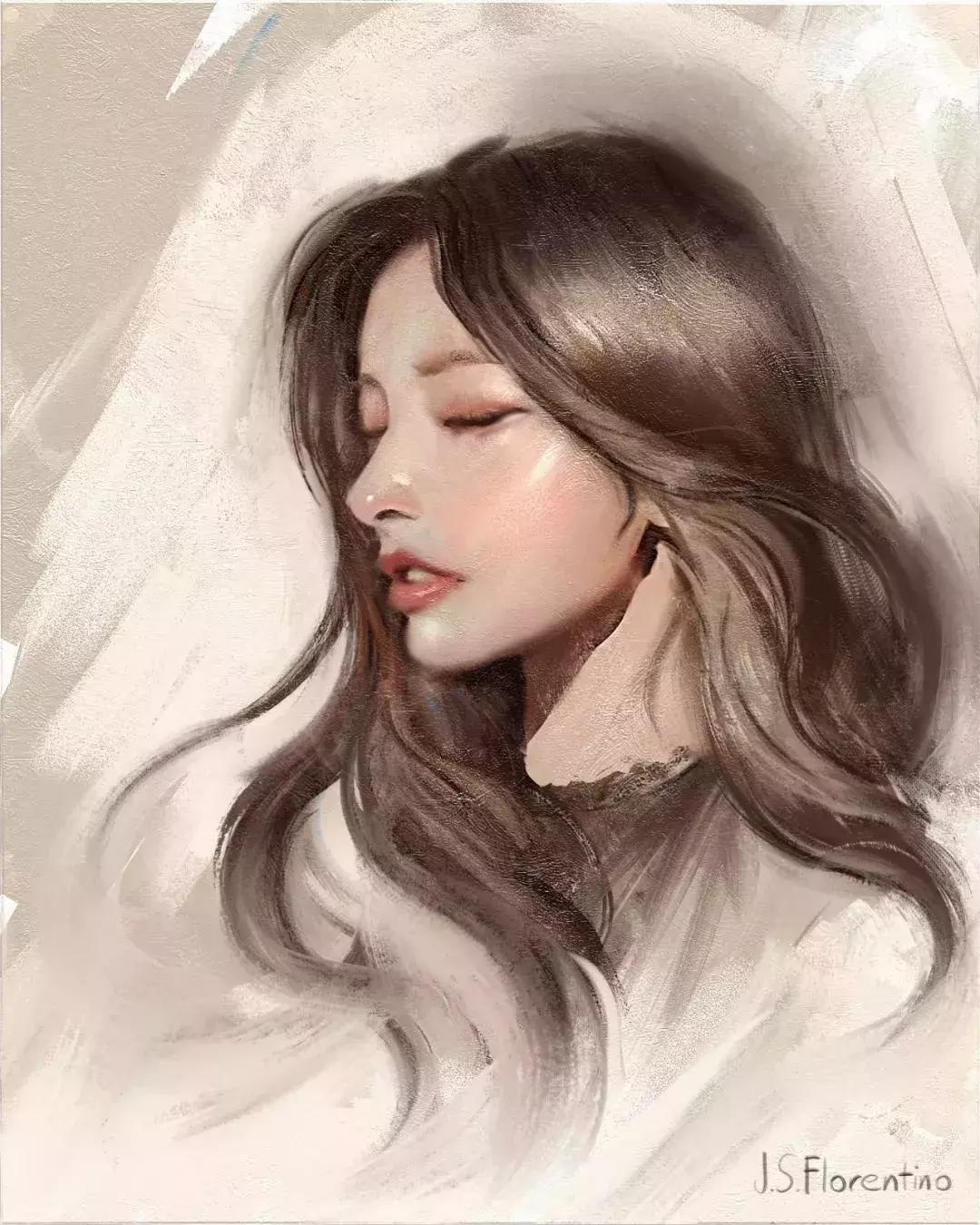 如何用手绘板画出油画纹理,画人物插画铅笔油画质感