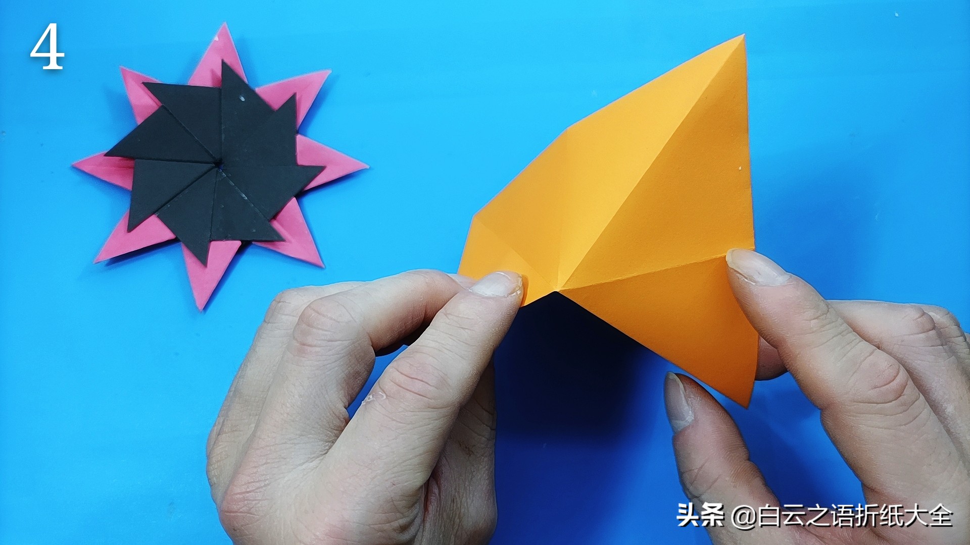 飞镖手工折纸超简单,手工折纸用一张正方形折的飞镖