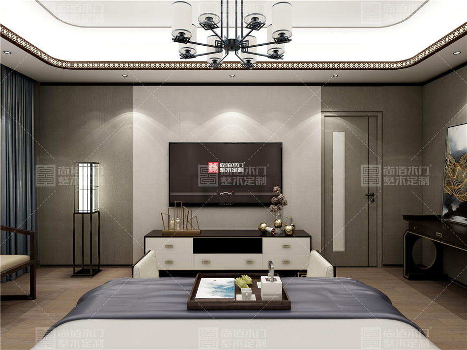 大宅新中式全案设计整木定制,高端原木全屋定制实景图