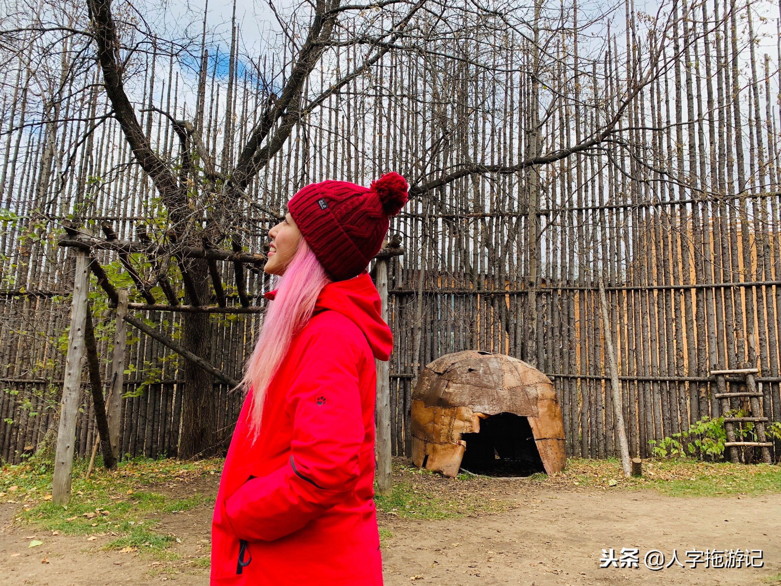 冬日极客,加拿大Wendake穿着狼爪去狼族