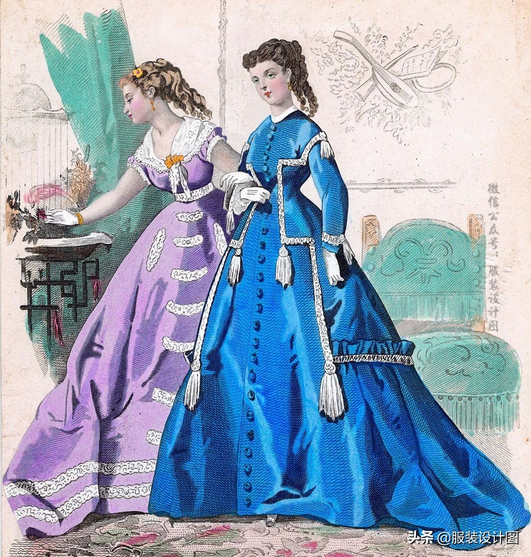 洛可可风格服装设计,服装设计巴洛克宫廷风图