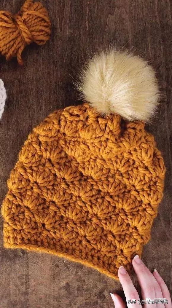 毛线编织有帽沿的冬帽,最新款毛线帽子编织教程日系帽