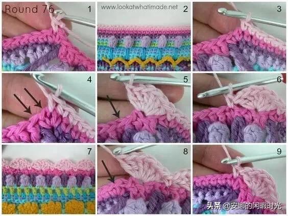 曼陀罗毯子编织教程,苏菲花园曼陀罗毯子钩法高清图解