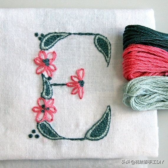 刺绣英文字母教程全针绣,好看有意义的刺绣