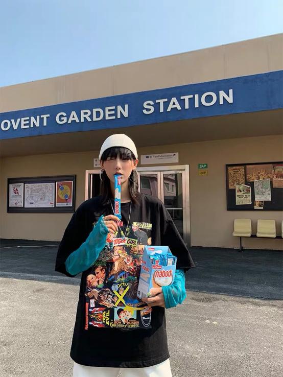 潮流港风穿搭,复古港风休闲显瘦穿搭