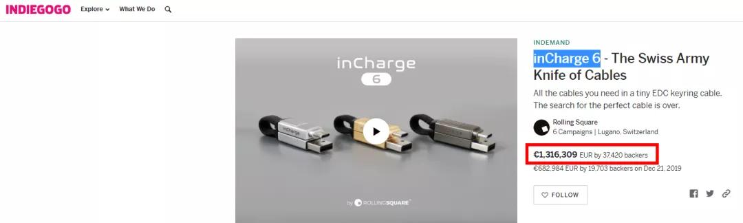 美国众筹突破千万,数据线里的“瑞士*刀军**”,1根顶6根实用