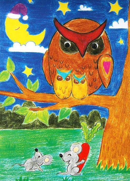 美术兴趣班油画棒创意范画3-5岁,100幅适合新手的油画棒作品