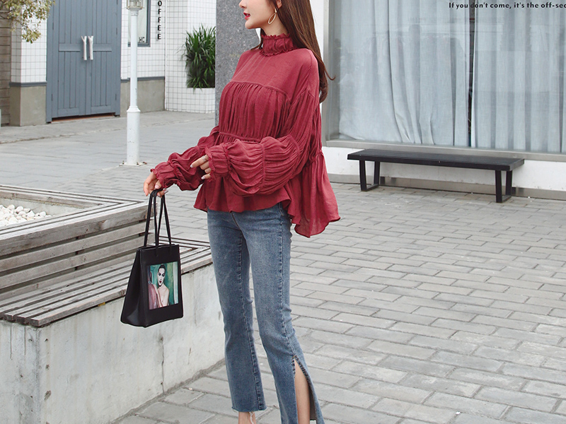 雪纺衫女时尚减龄仙气上衣,轻奢长袖雪纺衫仙气女连衣裙