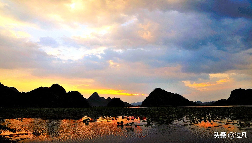邂逅最美山水田园,春游邂逅一场完美的日落
