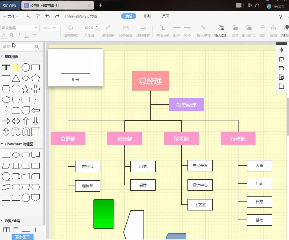 wps流程图怎么插入泳道,在wps文字中流程图是内置形状吗