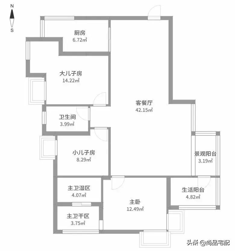 简欧120平米三居,简欧楼房