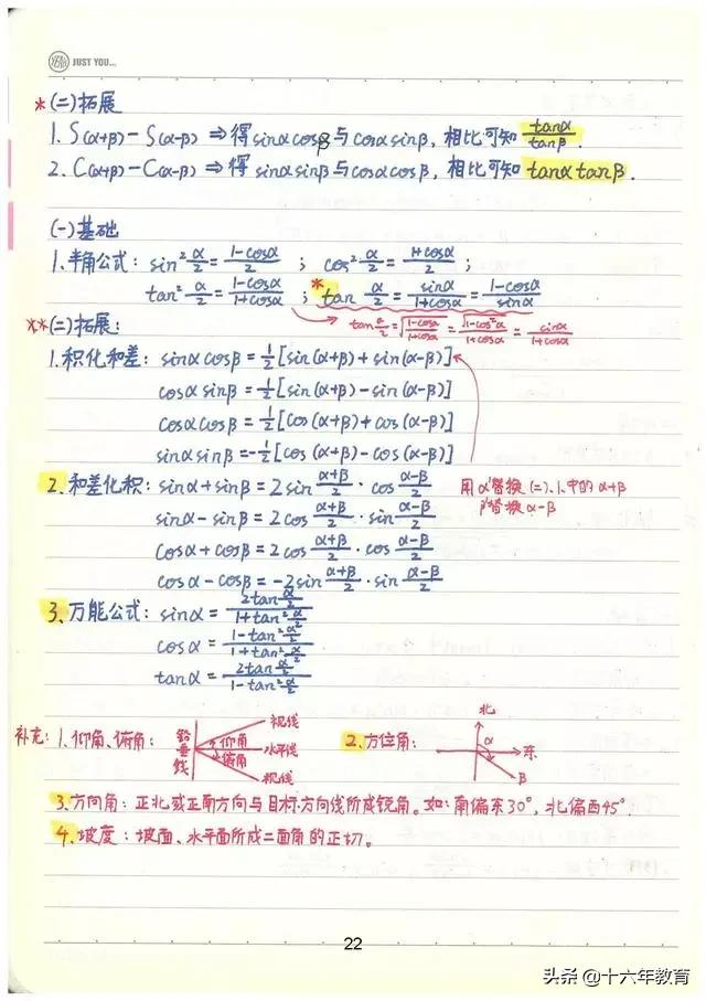 高考数学90分必会知识点,高考数学150学霸的笔记和归纳