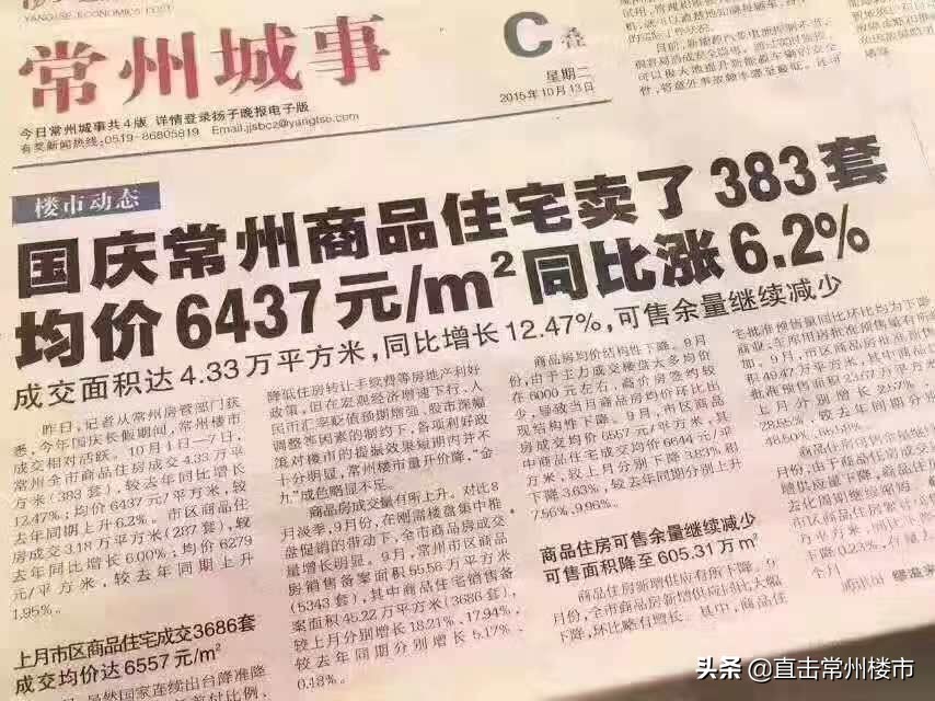 4年房价翻3倍,常州房价三年对比