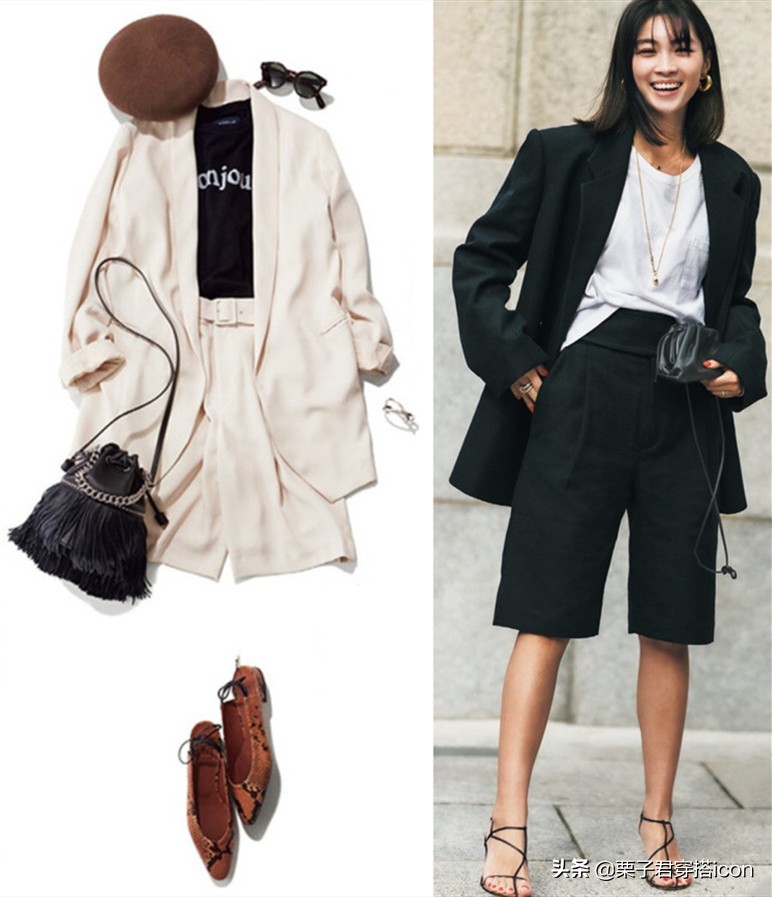 冬季焦糖色百慕大短裤搭配图片,秋冬百慕大短裤搭配