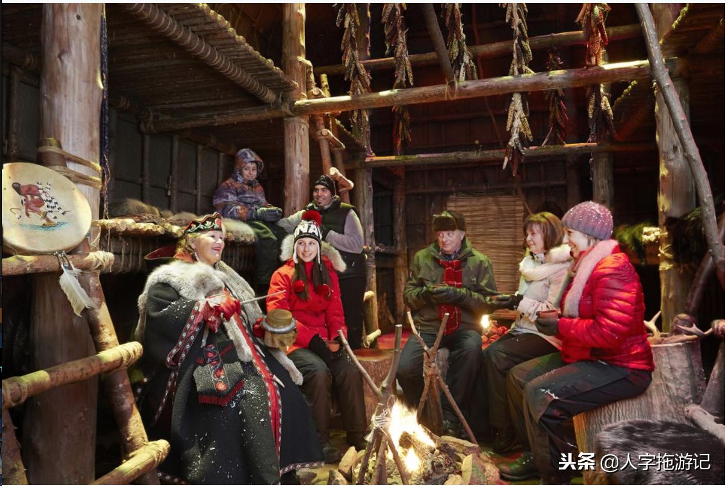 冬日极客,加拿大Wendake穿着狼爪去狼族