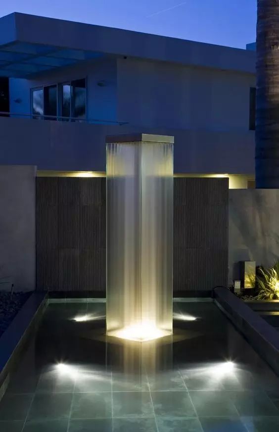 景观设计水景材料,室内水帘景观设计效果图