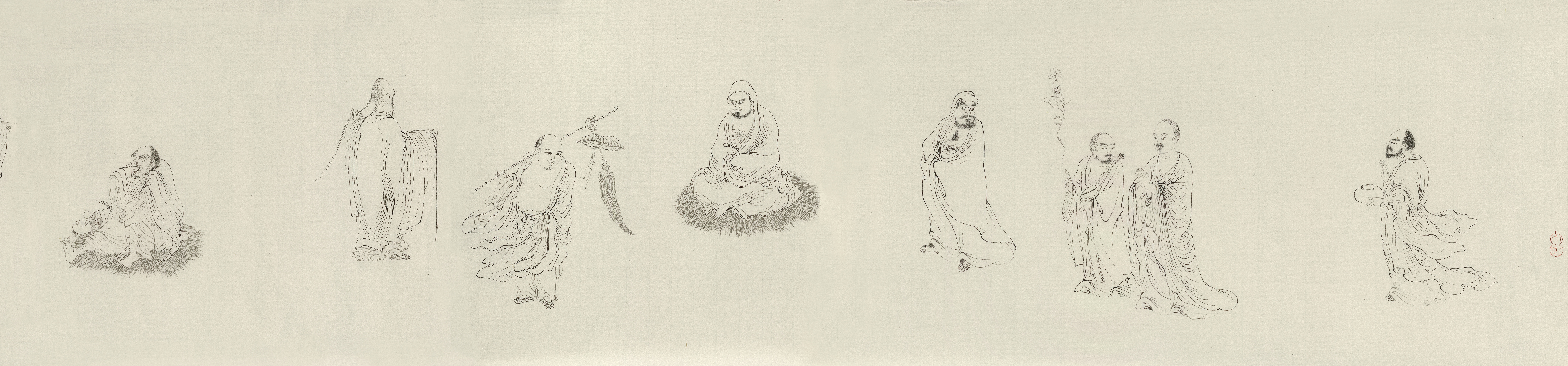 吕布白描绣像图,吕布白描画欣赏