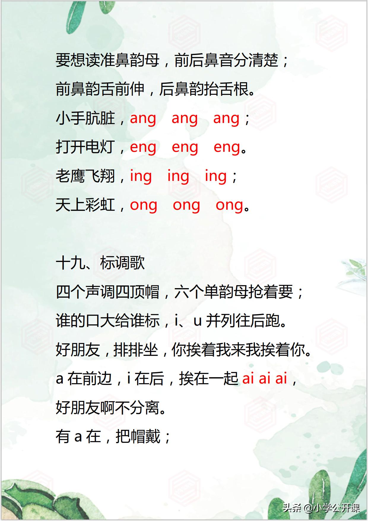 最简单最好学拼音顺口溜三天学会,学习汉语拼音的顺口溜