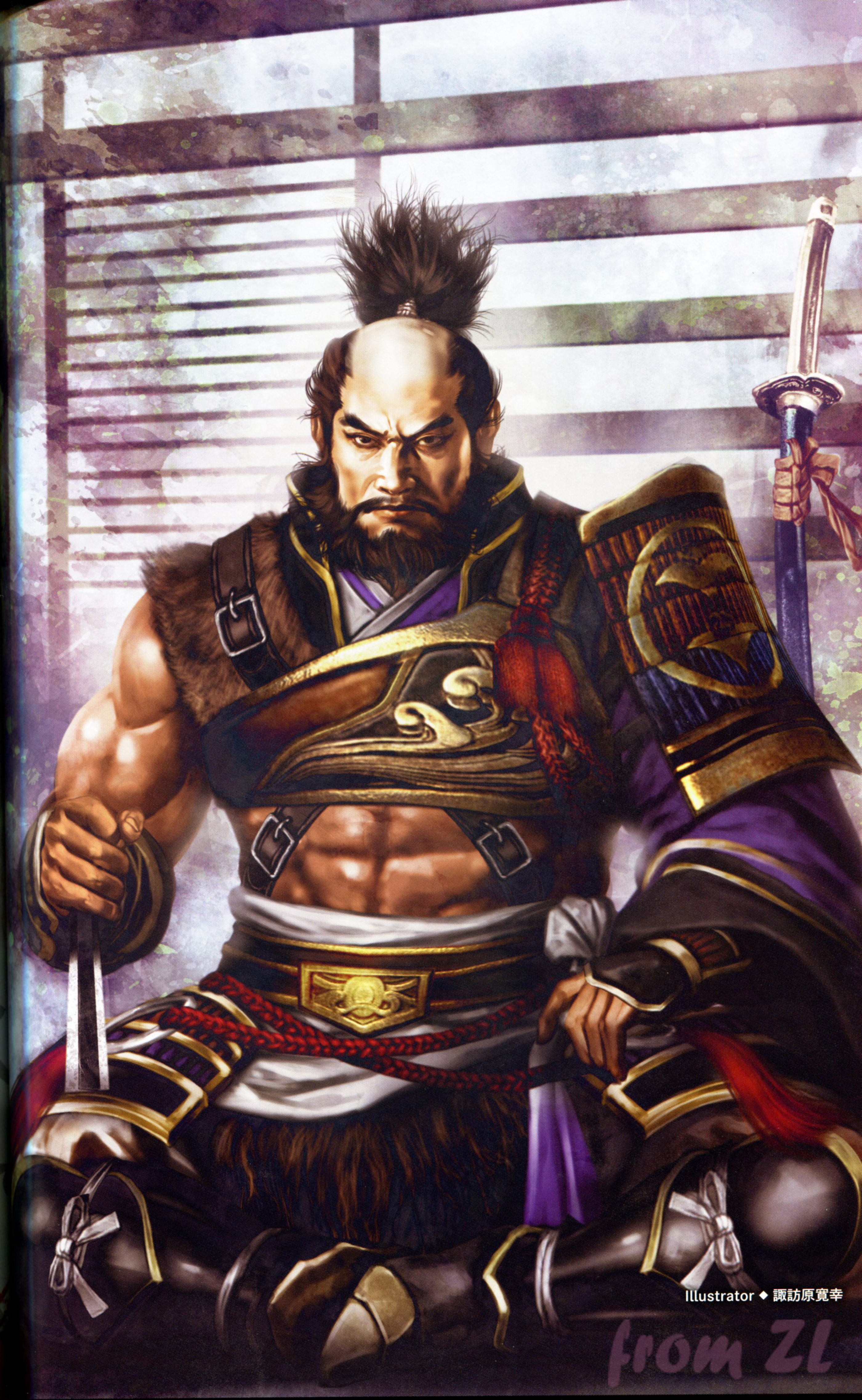 战国无双4设定角色原画集，神无双极意55名武将CG插画壁纸欣赏