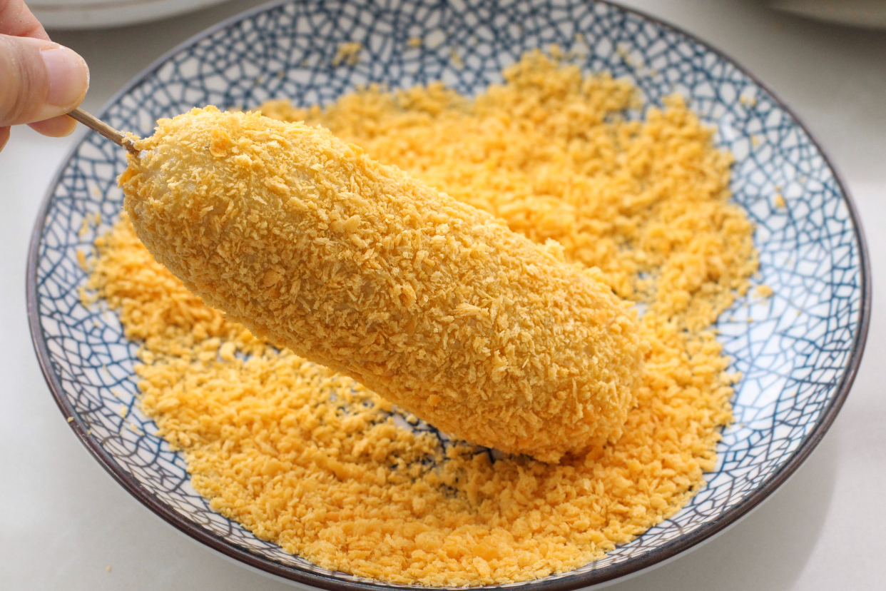 超级好吃的土豆芝士棒,土豆拉丝火腿芝士棒