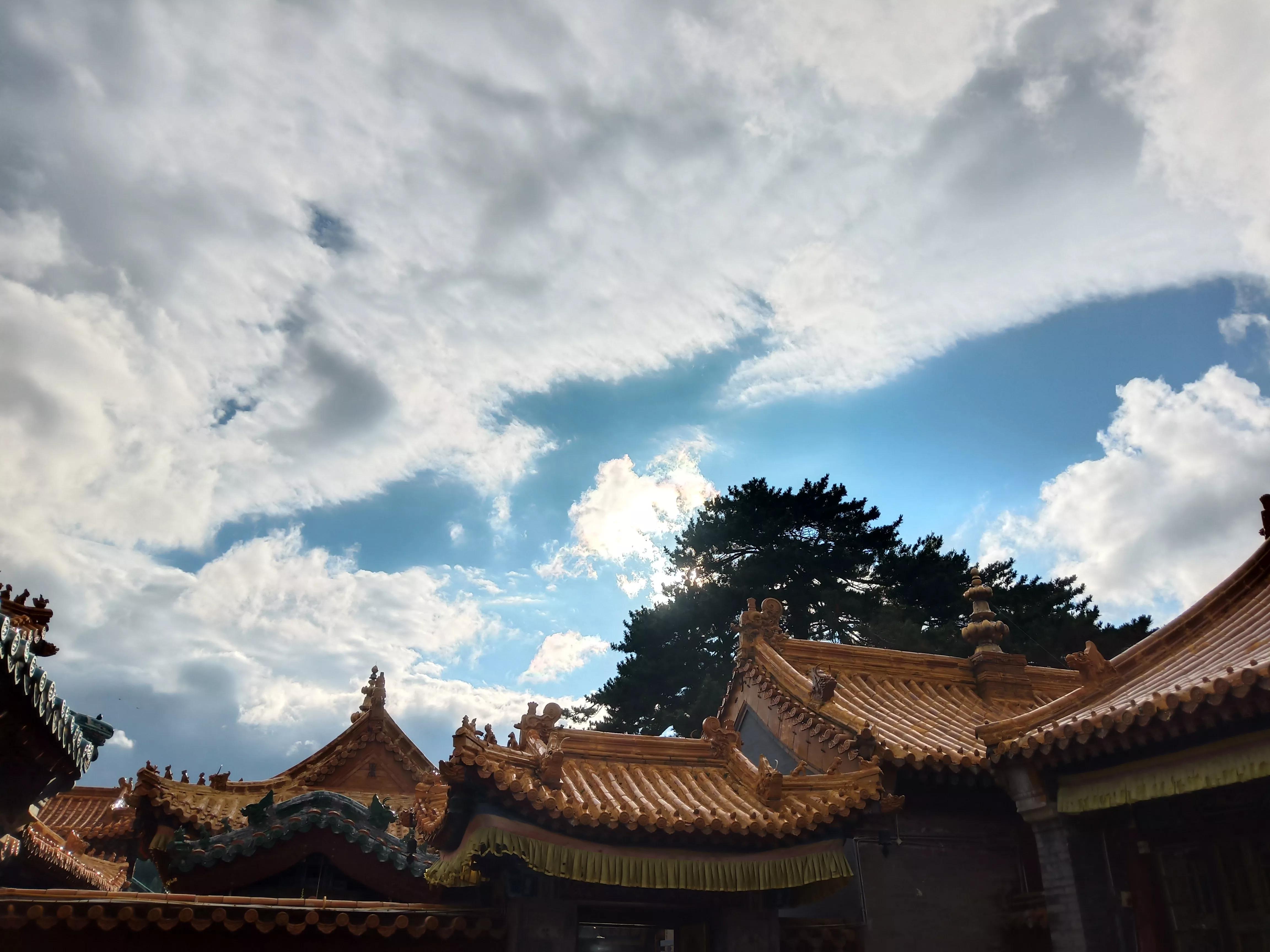 五台山菩萨顶晚上图片,五台山菩萨顶脚印故事