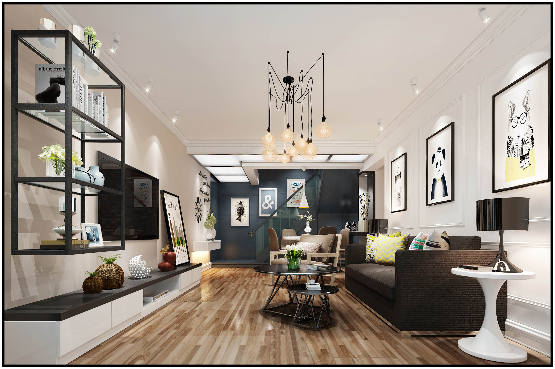 背景墙家装设计现代轻奢风客厅,禅意新中式厨房吊顶效果图