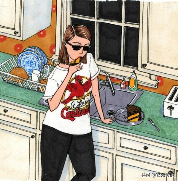 她画出女性在家释放自我的状态，撩动10万粉丝，女网友：像我自己