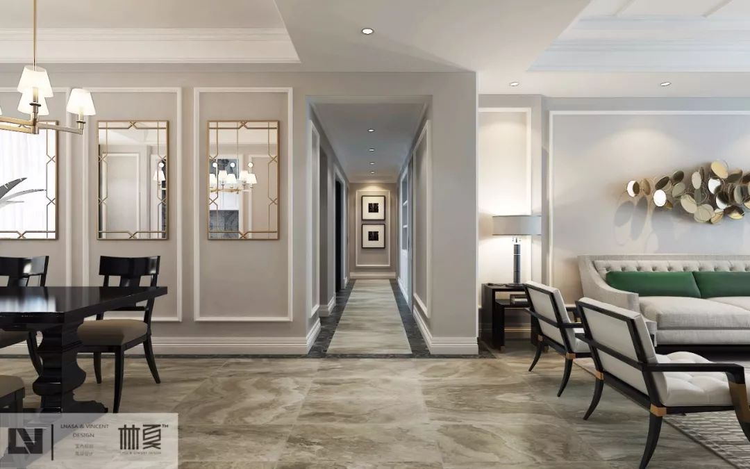 200平方新中式风格,秦皇半岛挑空联排别墅