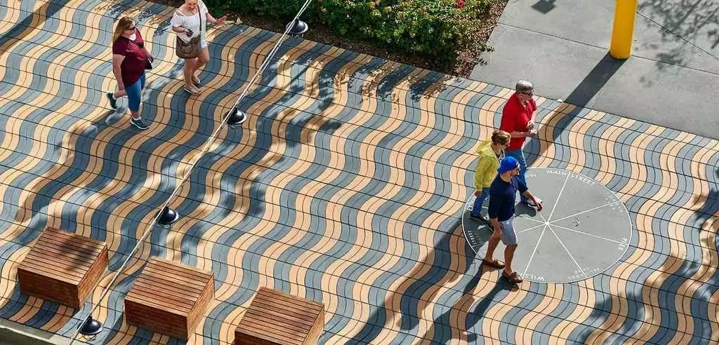 商业步行街景观设计效果图,现代商业街景观效果