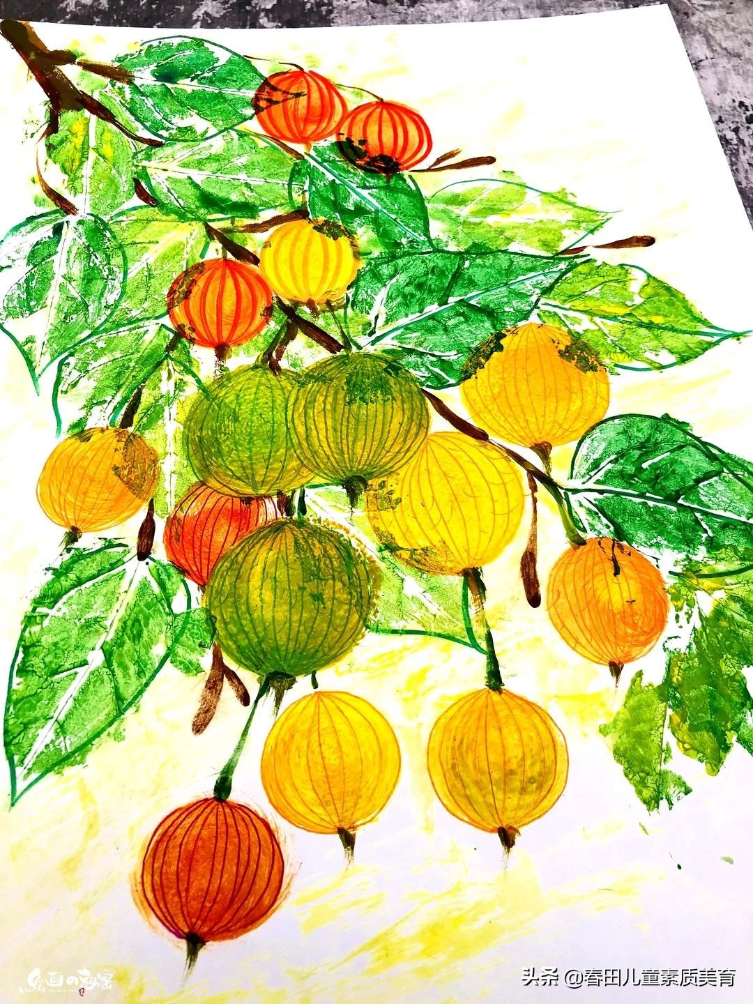 教程|适用于三年级以上—少儿美术课程《灯笼果》