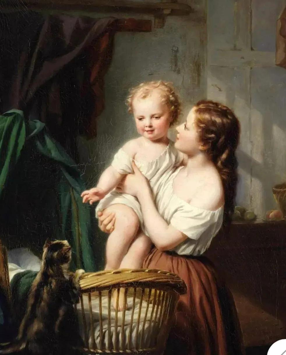 油画母爱图片,十大最具母爱的油画