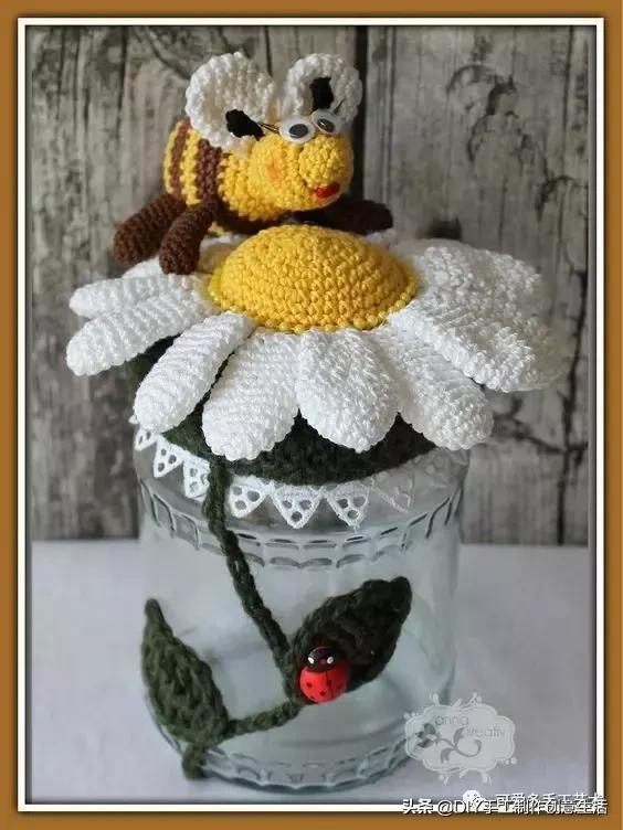 旧瓶子改花瓶套的钩法,旧玻璃瓶编织教程