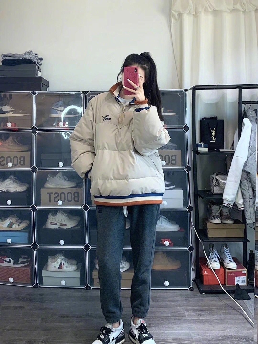 运动裤真的太舒服了,冬天也想穿又怕显臃肿,我来教你