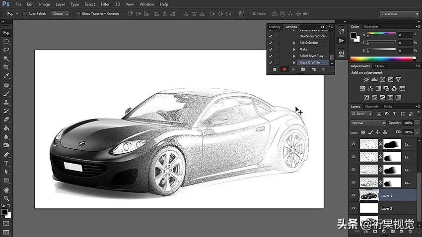 ps软件怎么制作照片,ps创意素描教程