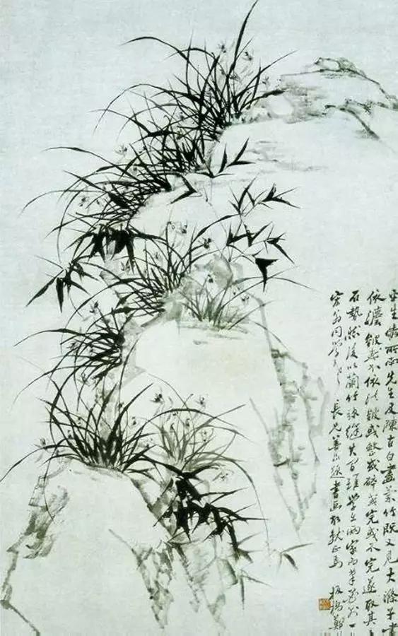 赏析郑板桥写意兰花画,郑板桥题画兰草书图片
