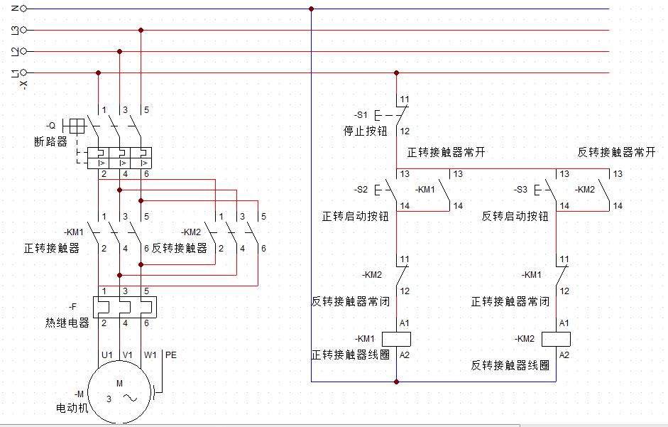 三相电机正反转控制电路接线,一分钟学会电机正反转