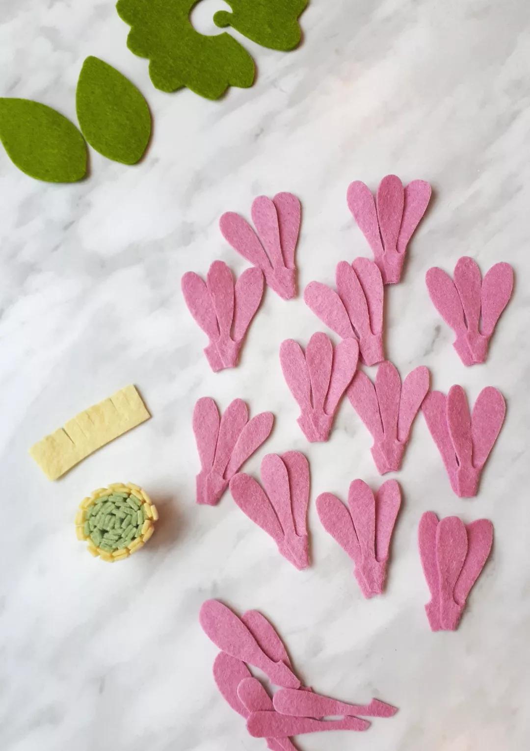 不织布仿真花束制作方法,不织布立体花制作教程清明节