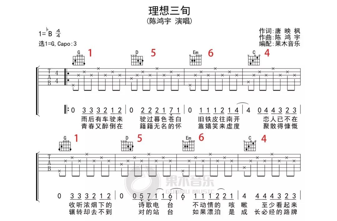 让你离开钢琴简谱,不用看曲谱怎么弹吉他