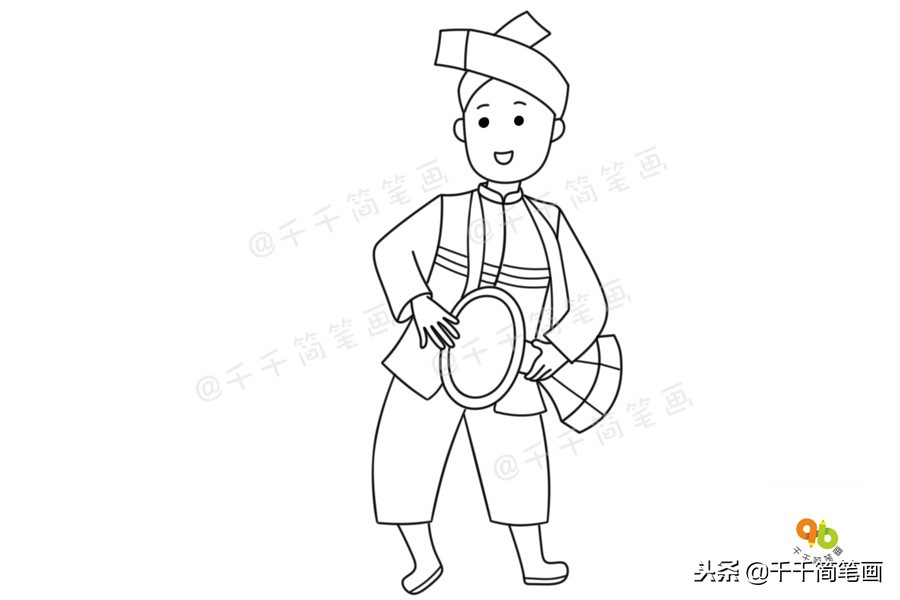 56个民族服装完整版简笔画教程,简笔画入门教学少数民族服饰人物