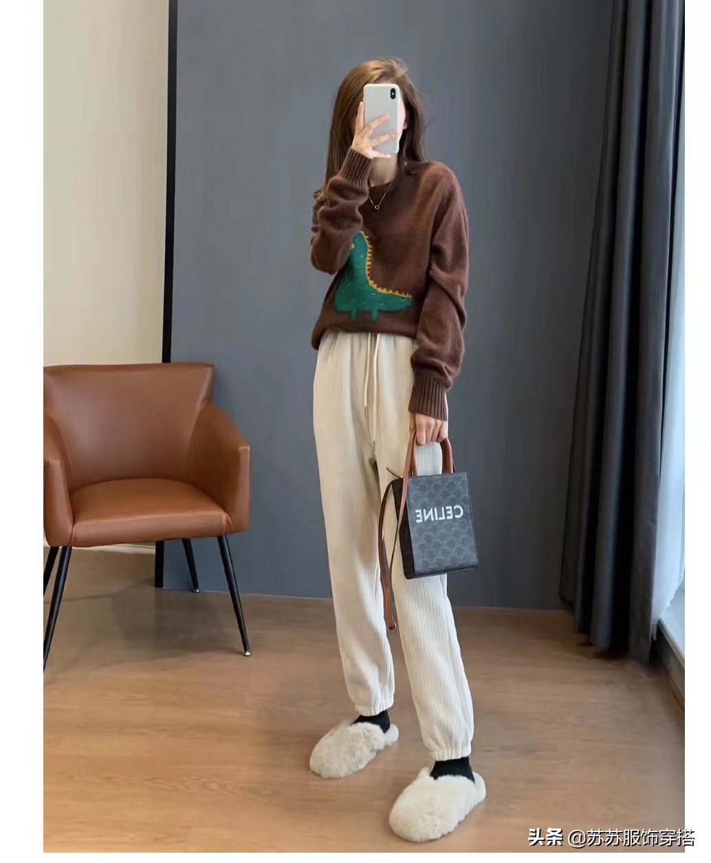 雪尼尔加绒裤子女裤新款直筒,雪尼尔宽松灯芯绒运动卫裤