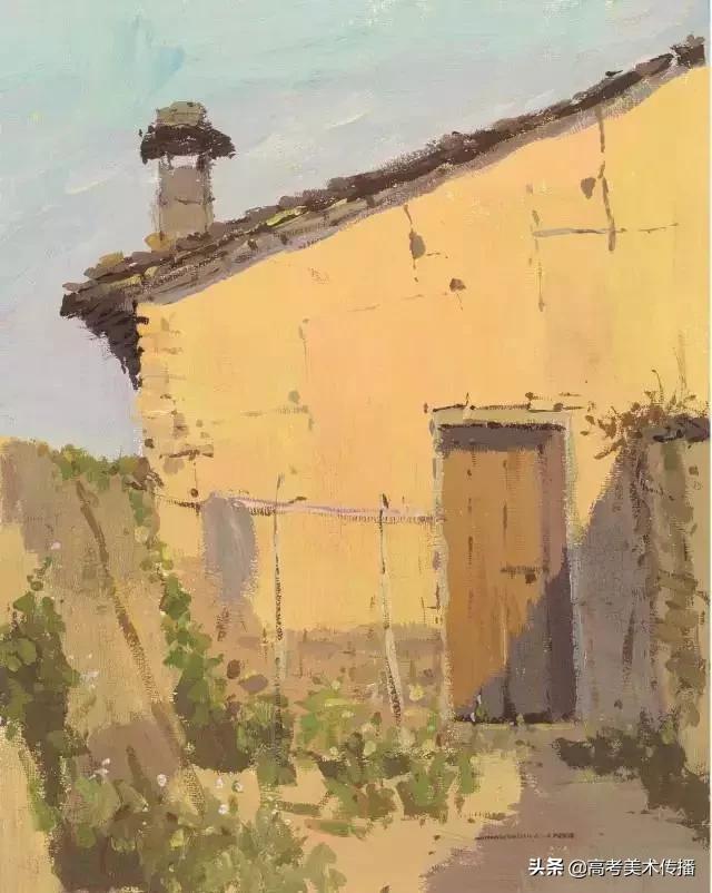 设计色彩水粉优秀作品图片,太行山风景水粉写生临摹简单