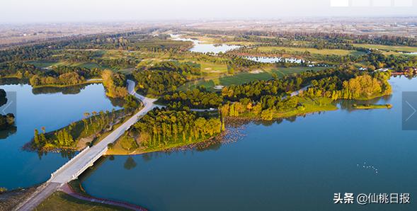 河畅水清岸绿美景图片,仙桃河景
