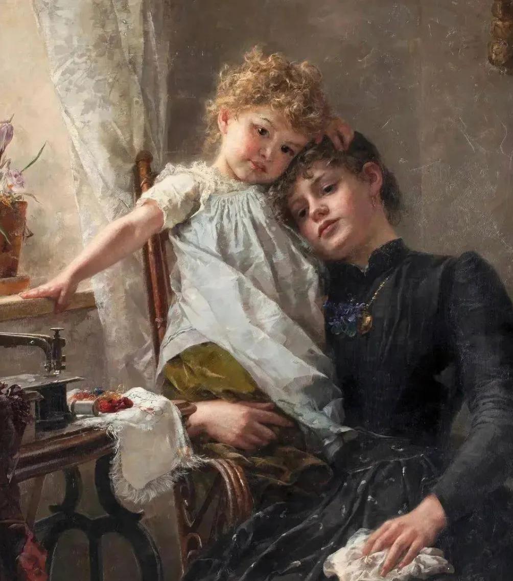 油画母爱图片,十大最具母爱的油画