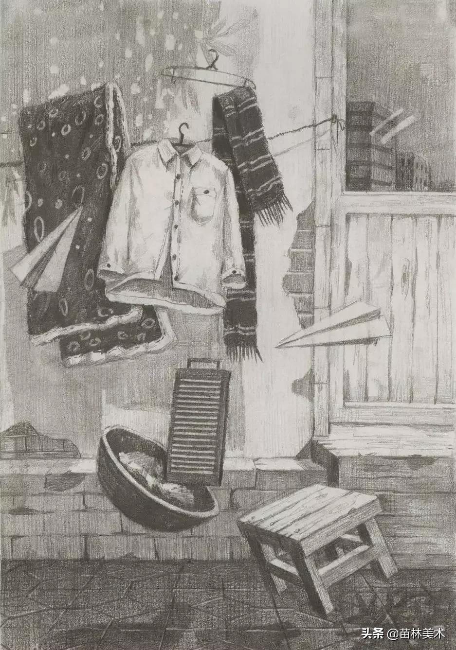 清华美院精微素描高分卷,清华美院设计素描光影解析