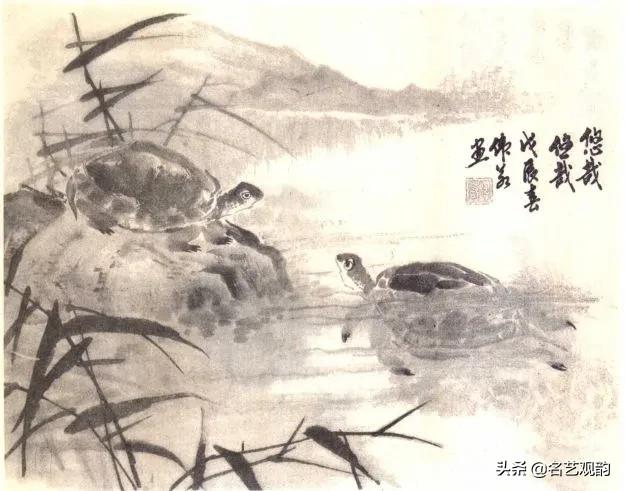 老人与龟国画,国画技法怎样画龟