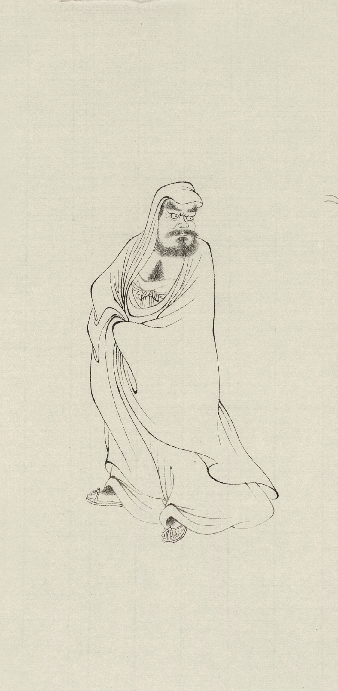 吕布白描绣像图,吕布白描画欣赏