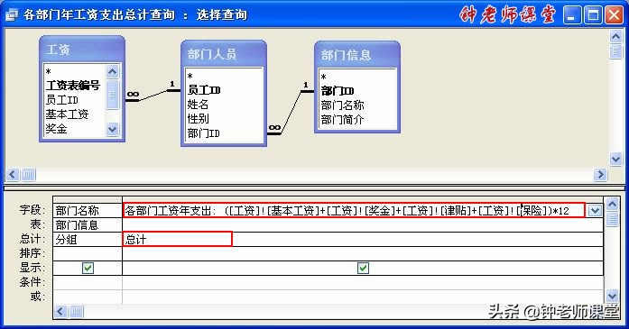 15、ACCESS总计查询（分组查询）设计（ACCESS图解操作系列）